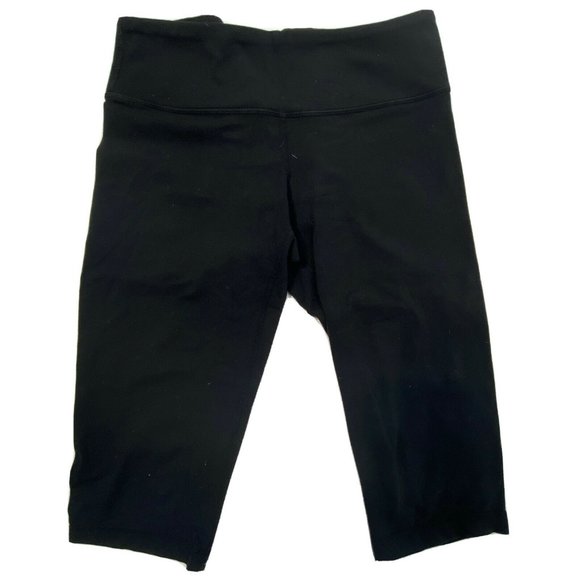 Lululemon Leggings Cropped Pants Black Women's Logo Size 4 - Picture 1 of 7